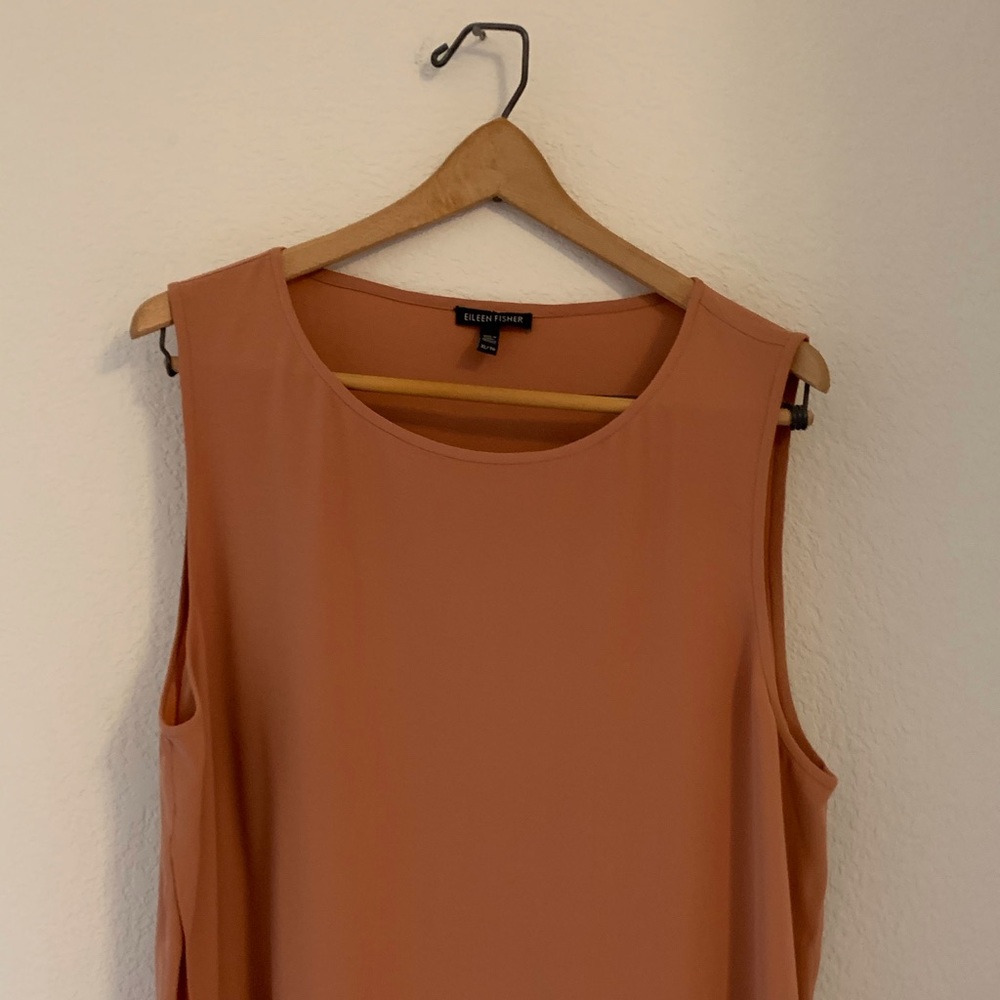 100% silk, terra cotta Eileen Fisher tank